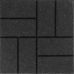 Envirotile 16 in. x 16 in. Square Black Reversible Brickface/Flat Profile Rubber Paver