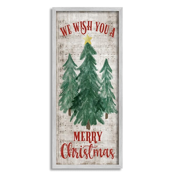 Stupell Industries Merry Christmas Sheet Music by Natalie Carpentieri 1-Piece Framed Graphic Print Nature Poster Art Print 24 in. x 10 in.
