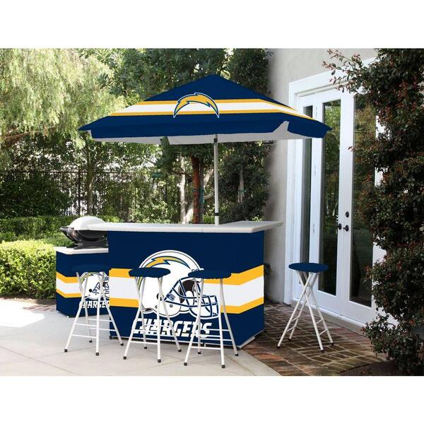 Best of Times San Diego Chargers 6-Piece All-Weather Patio Bar Set with 6 ft. Umbrella
