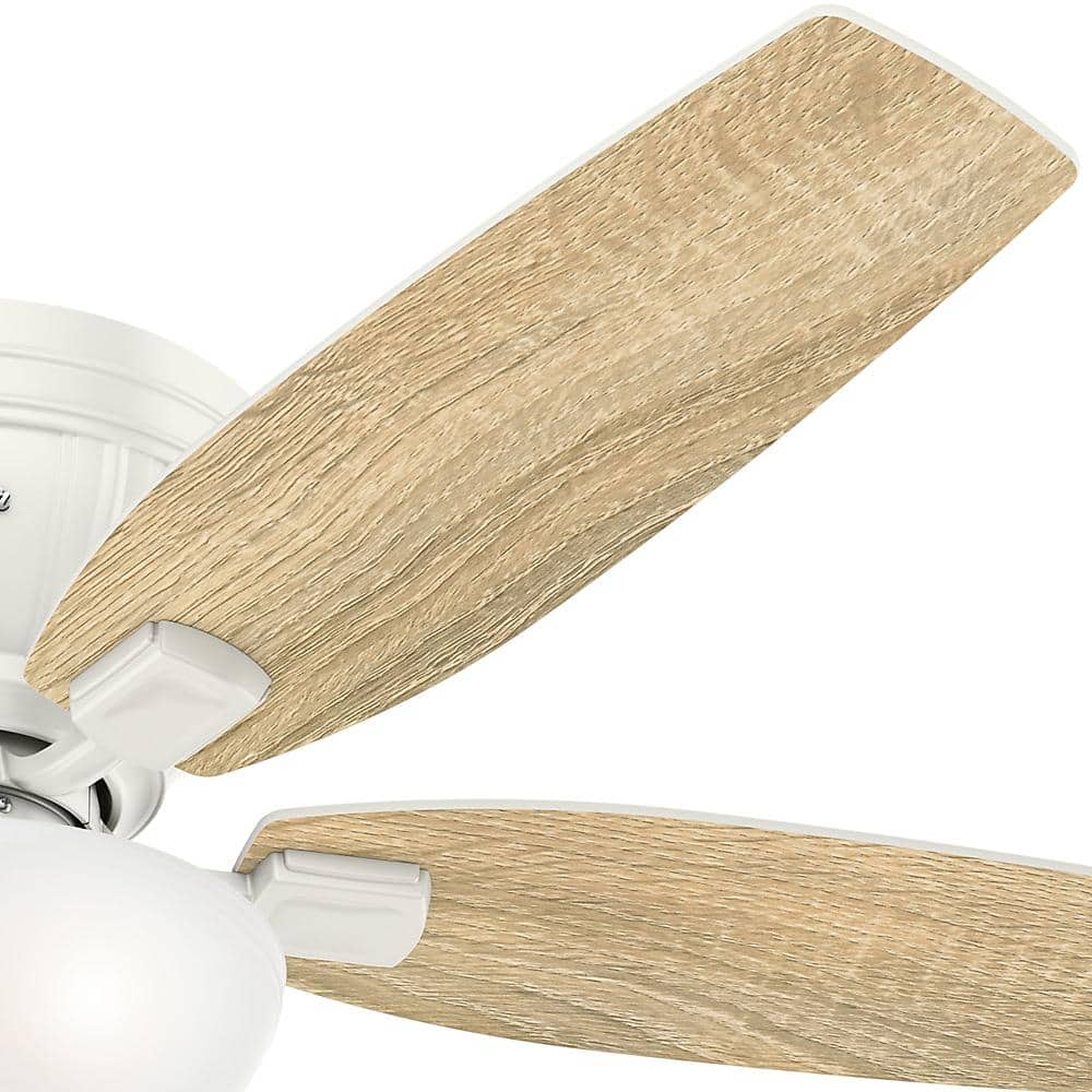 52'' Fresh White Low Profile Ceiling Fan with LED Light