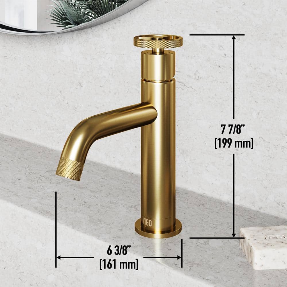 Cass 8" Matte Brushed Gold Single Handle Bathroom Faucet