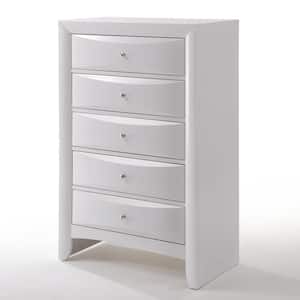 Ireland White Chest with Wood Frame 48 X 17 X 32