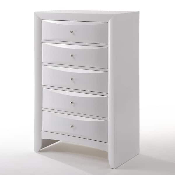 Acme Furniture Ireland White Chest with Wood Frame 48 X 17 X 32