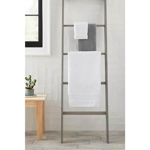 StyleWell Quick Dry Cotton Shadow Gray Ribbed 6-Piece Bath Towel Set