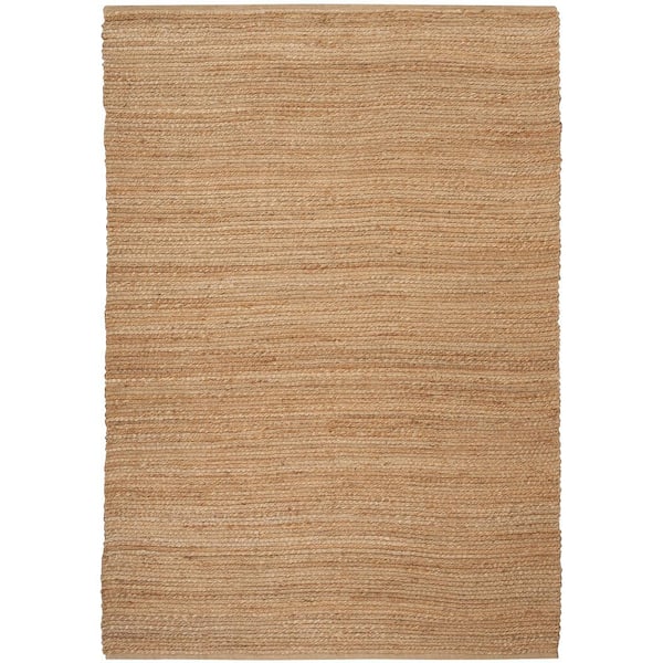 Nourison Natural Jute Natural 5 ft. x 7 ft. Solid Contemporary Area Rug