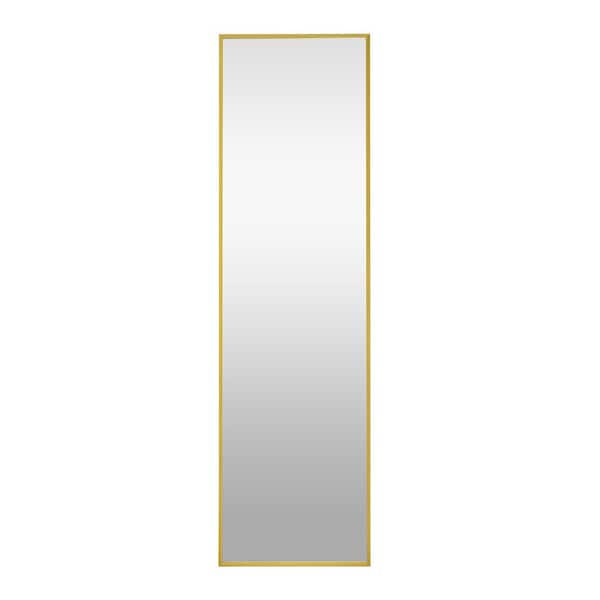 Unbranded 15.7 in. W x 59 in. H Rectangular Aluminium Framed Wall Bathroom Vanity Mirror in Gold