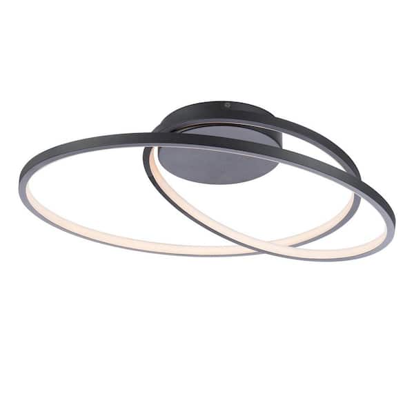 WAC Lighting Marques 22 in. Black Integrated LED Flush Mount