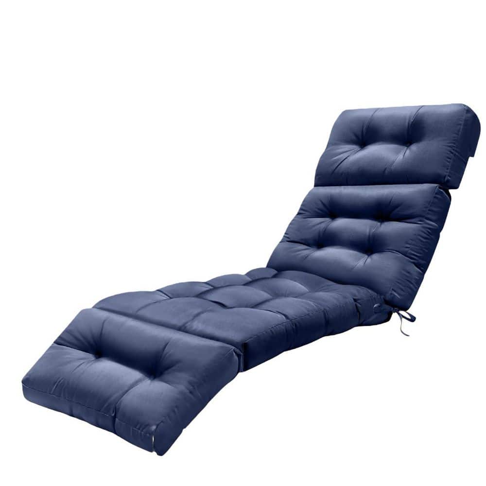 74 in. x 22 in. Blue Outdoor Chaise Lounge Cushion, Memory Foam Patio Lounge Chair Cushion with Ties for Furniture price history on PriceWatchPro