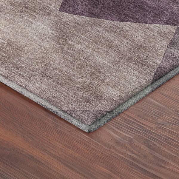 Mayfield Premium Machine Washable Abstract AMF2374 Plum 2 ft. x 7 ft. Runner Rug