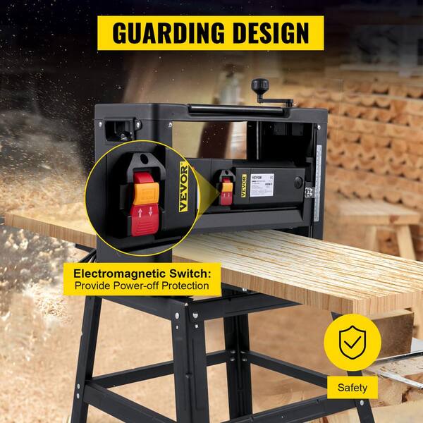 VEVOR Thickness Planer 12 1 2 in. Double Cutter Benchtop Thickness