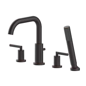 Contento 2-Handle Deck Mount Roman Tub Filler in Oil Rubbed Bronze