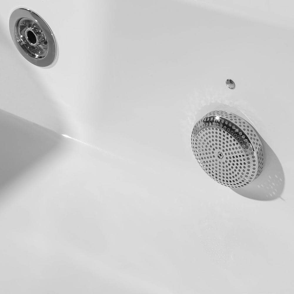 70-Inch White Acrylic Alcove Whirlpool Bathtub with Jets