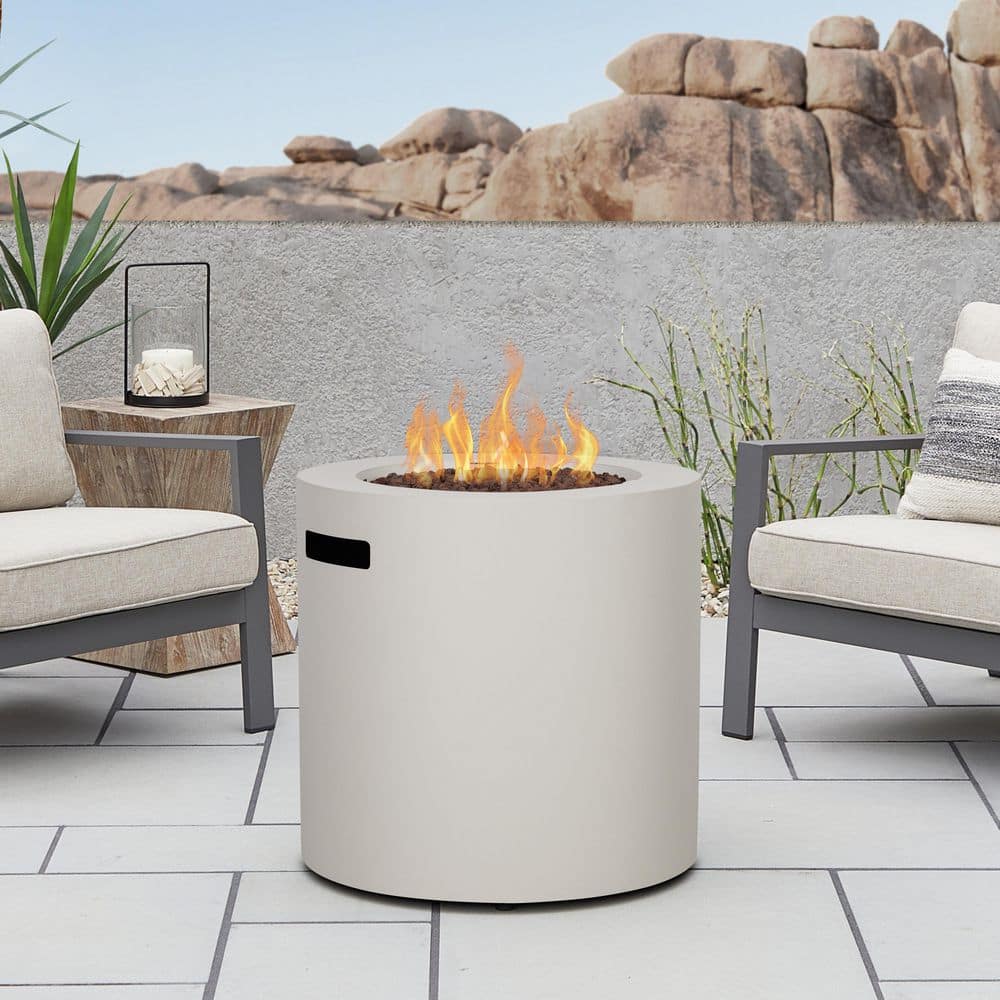 Aegean 24 in. Round Steel Propane Fire Pit Table with Hidden Tank in Light Sand price history on PriceWatchPro