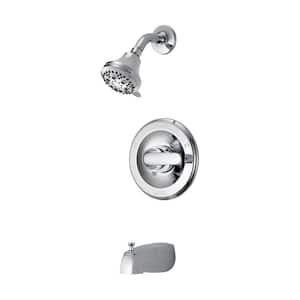 Classic Single-Handle 5-Spray Tub and Shower Faucet with Stops in Chrome (Valve Included)