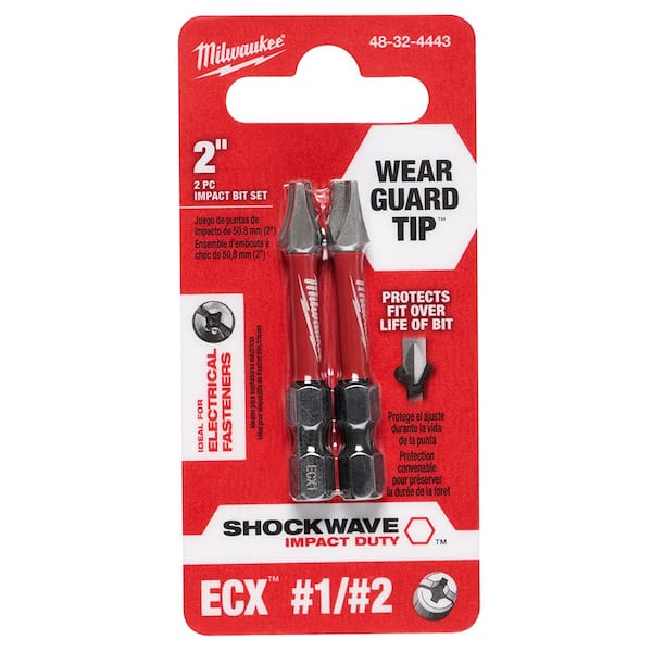 bi-ページ Milwaukee Shockwave ECX 1 and 2 X 2 in. L Impact Power Bit