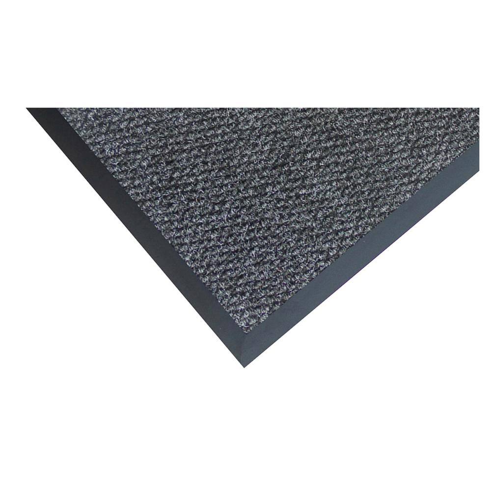Charcoal Polypropylene and Rubber Entryway Mat 3ft x 8ft