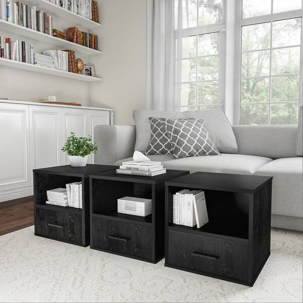 Black cube on sale end table