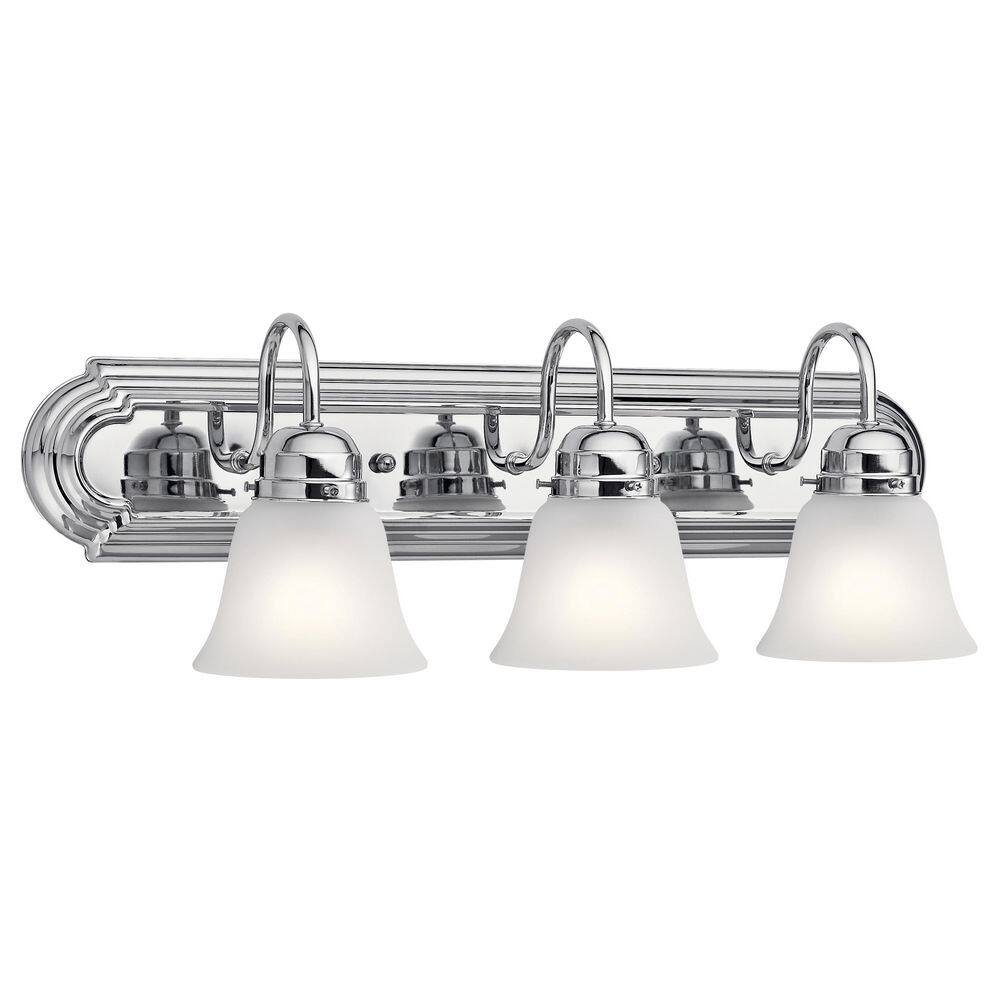 Independence 24 in. 3-Light Chrome Traditional Bathroom Vanity Light with Frosted Glass Shade price history on PriceWatchPro