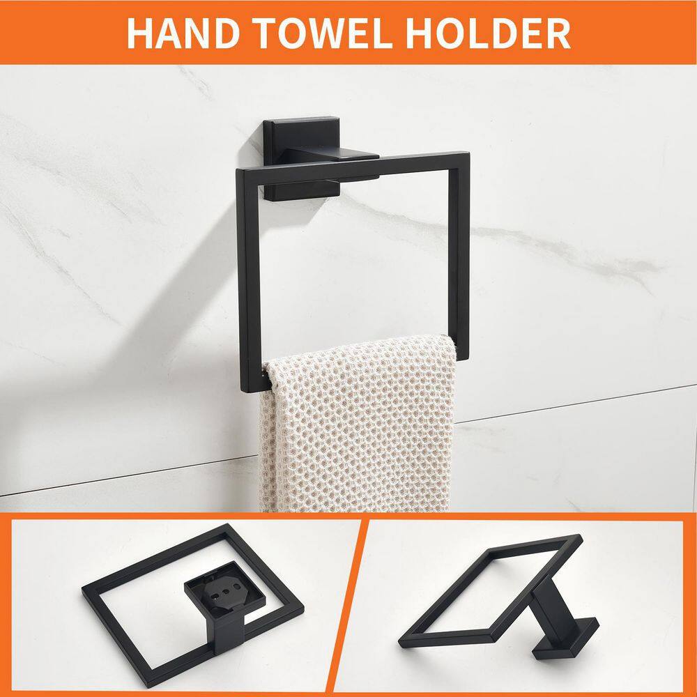 Matte Black 4-Piece Stainless Steel Bathroom Hardware Set