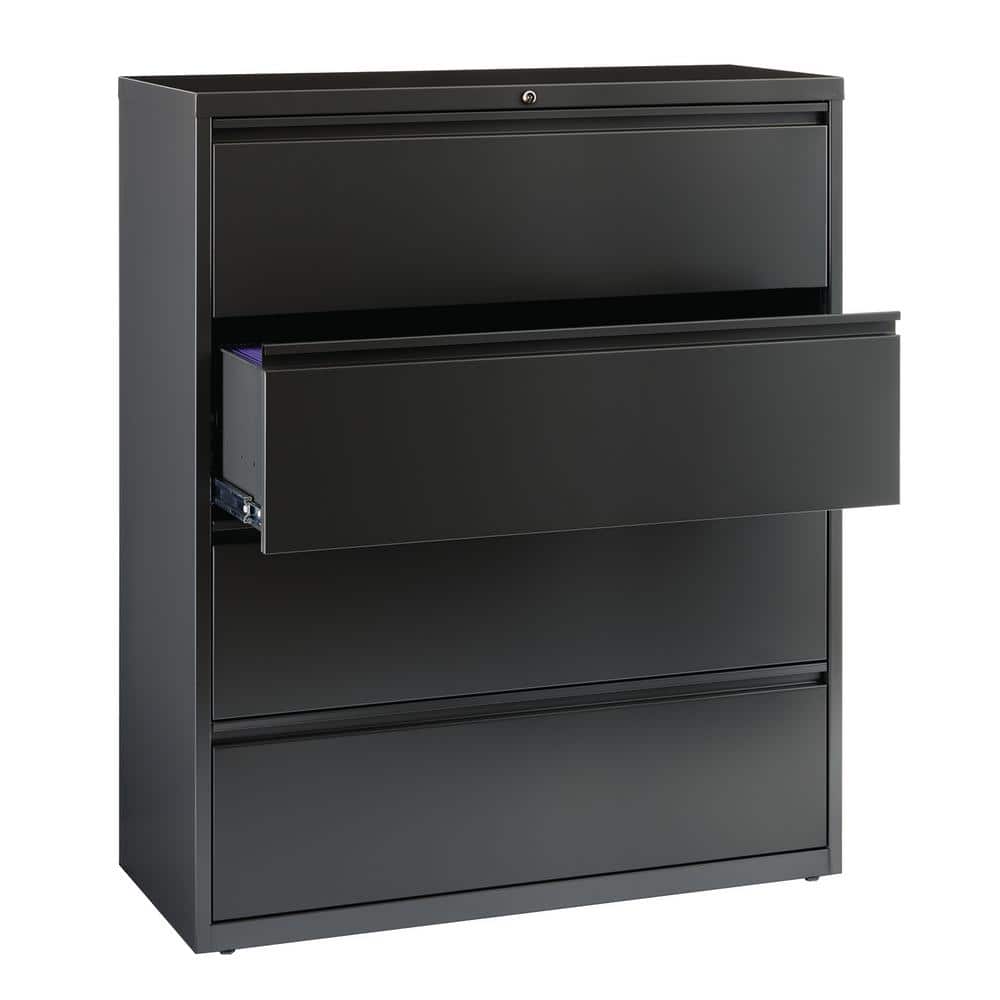Charcoal 4 Drawer Lockable Fire Resistant Lateral File Cabinet