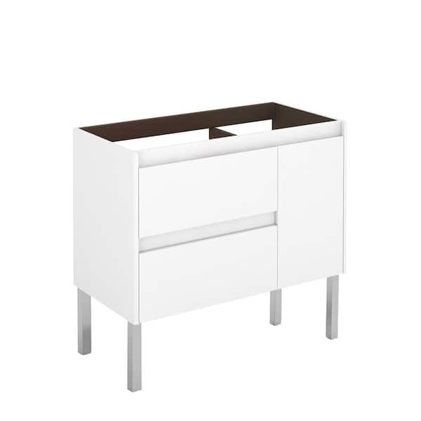 WS Bath Collections Ambra 35.1 in. W x 17.6 in. D x 32.4 in. H Bath Vanity Cabinet Only in Glossy White