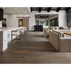 Patton Avenue Chocolate Truffle Oak 0.5 in. T x 5 in. W Wirebrushed Engineered Hardwood Flooring (29.54 sq. ft./case)