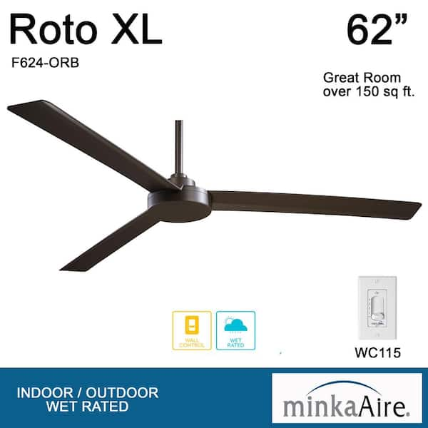 MINKA-AIRE Roto XL 62 in. Indoor/Outdoor Oil Rubbed Bronze Ceiling