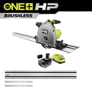 ONE+ HP 18V Brushless Cordless 6-1/2 in. Track Saw Kit w/ 4 Ah HIGH PERFORMANCE Battery, Charger, & 55" Track Saw Track