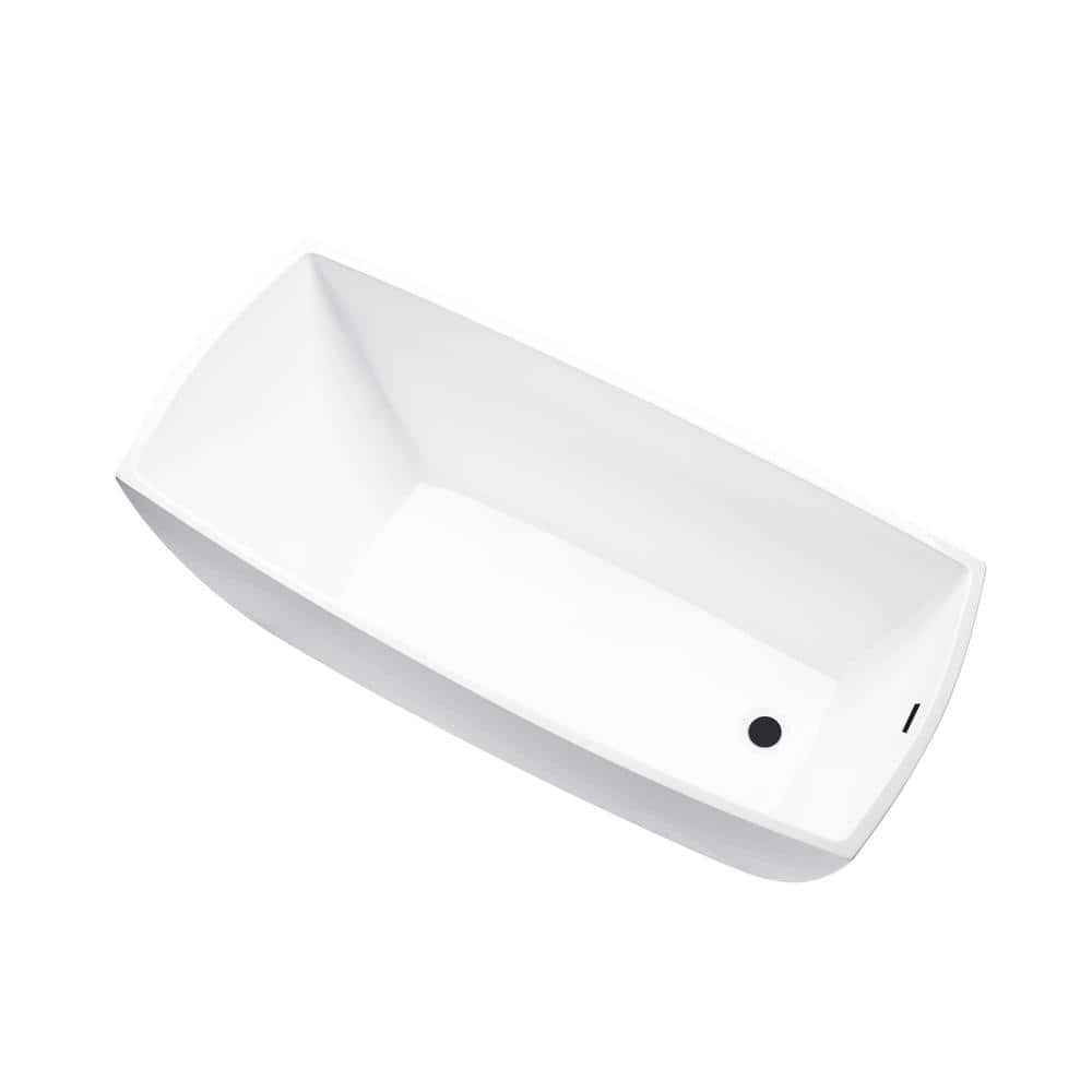 Luxurious 67" White Acrylic Freestanding Bathtub