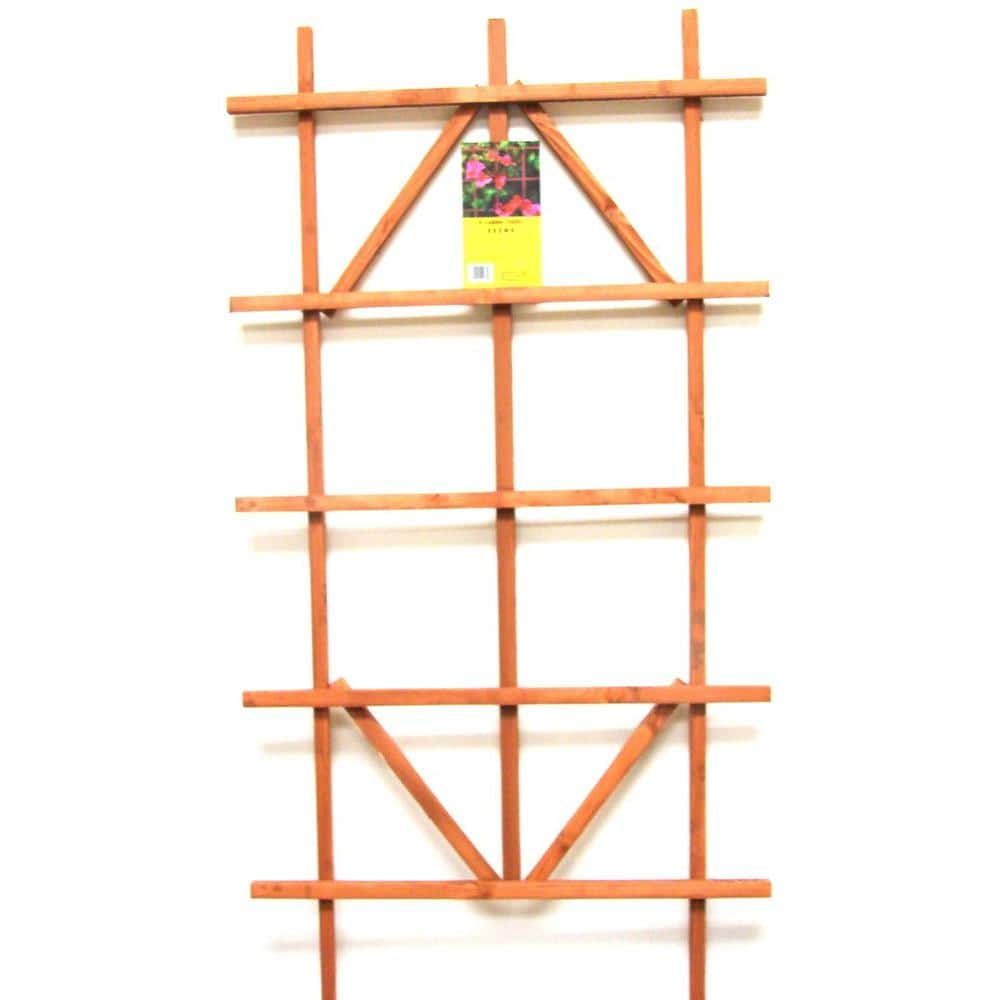 48 In Redwood Ladder Trellis 24230 The Home Depot   Browns Tans Garden Trellises 24230 64 1000 