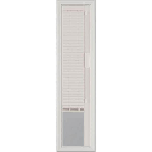 ODL Blinds + Glass 8 in. x 36 in. x 1 in. Blink Enclosed Blinds with Door Glass Sidelite with White Frame