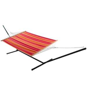 Atesun 12 ft. Outdoor Portable Hammock with Curved Spreader Bar, Extra  Large Pillow, Tan HDWRH001 - The Home Depot