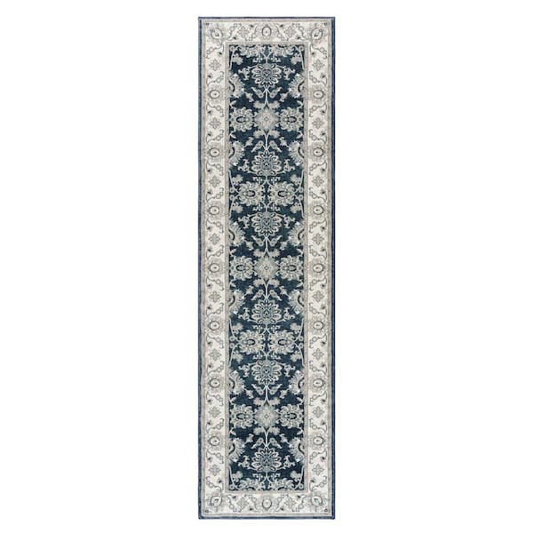 Majestic Moena Blue 2 ft. x 8 ft. Oriental Indoor Runner Rug
