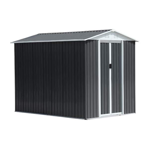 6 ft. W x 9 ft. D Waterproof Metal Steel Waterproof Outdoor Storage Garden Shed With Aluminum Alloy Frame (54 sq. ft.)
