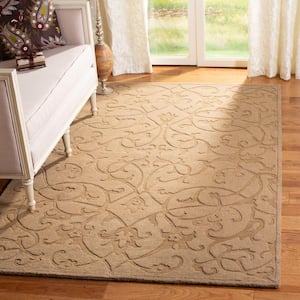 Impressions Light Brown 4 ft. x 6 ft. Border Area Rug