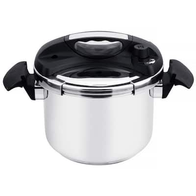 Turbo 10 qt. Silver Stove Top Pressure Cooker Induction Compatible with Easy-Lock Lid