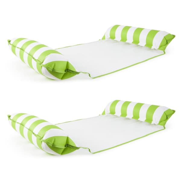 Unbranded Lime Green Water Inflatable 4-in-1 Pool Hammock Lounger (2-Pack)