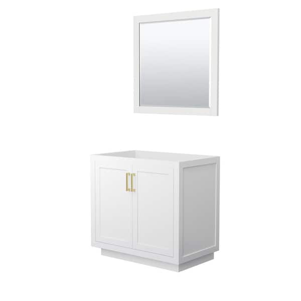 Miranda 35.25 in. W x 21.75 in. D Single Bath Vanity Cabinet Only with Mirror in White