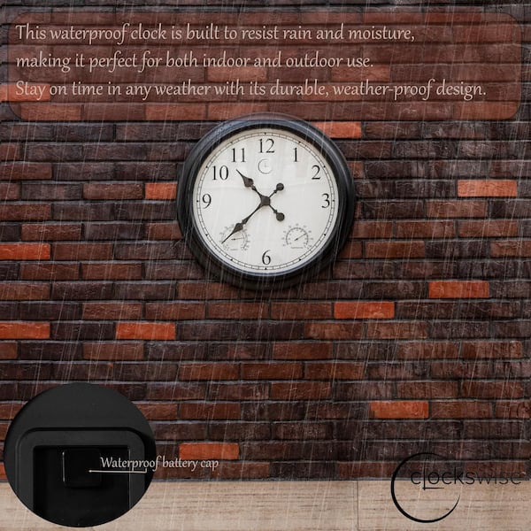 indoor outdoor clock thermometer combo