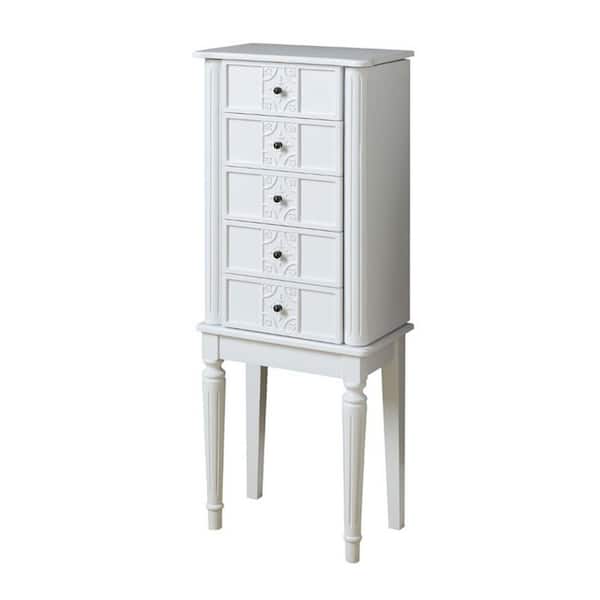 Unbranded Classic Vintage Rectangular White Double Side Opening Jewelry Armoire