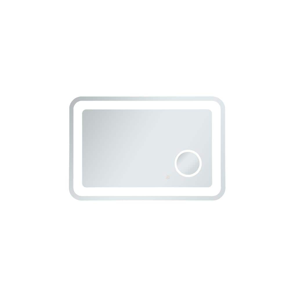 Timeless Home 36 in. W x 24 in. H Modern Rectangular Metal Framed Magnifyin
