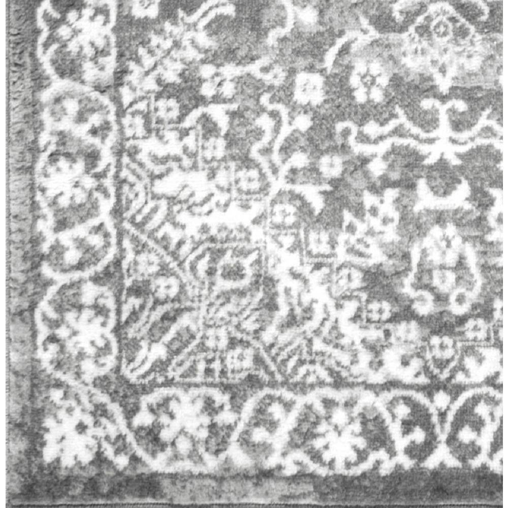 Light Grey Synthetic Medallion Runner Rug 2 ft. x 8 ft.
