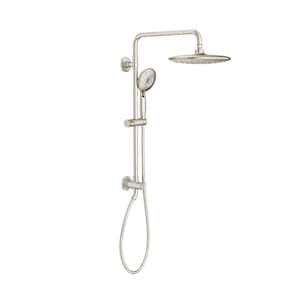 Spectra Versa 4-Spray Round 24 in. Wall Bar Shower Kit with Hand Shower 1.8 GPM in Brushed Nickel