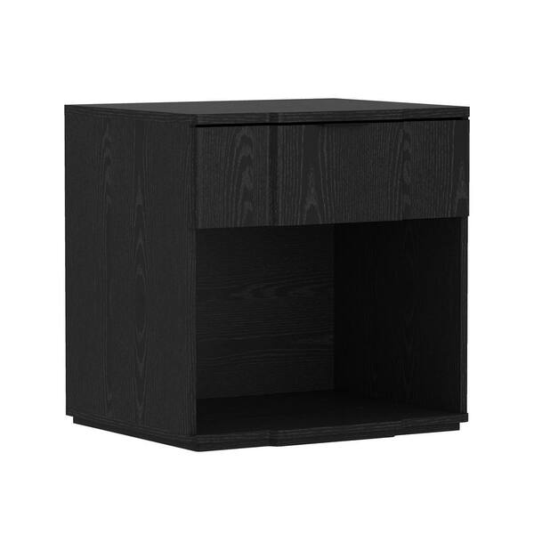 Manhattan Comfort Clive Mid-Century Modern Black 1-Drawer 22 in. W