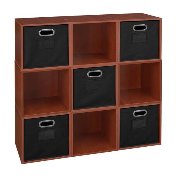 Regency 39 in. H x 39 in. W x 13 in. D Cherry Wood 14-Cube Organizer
