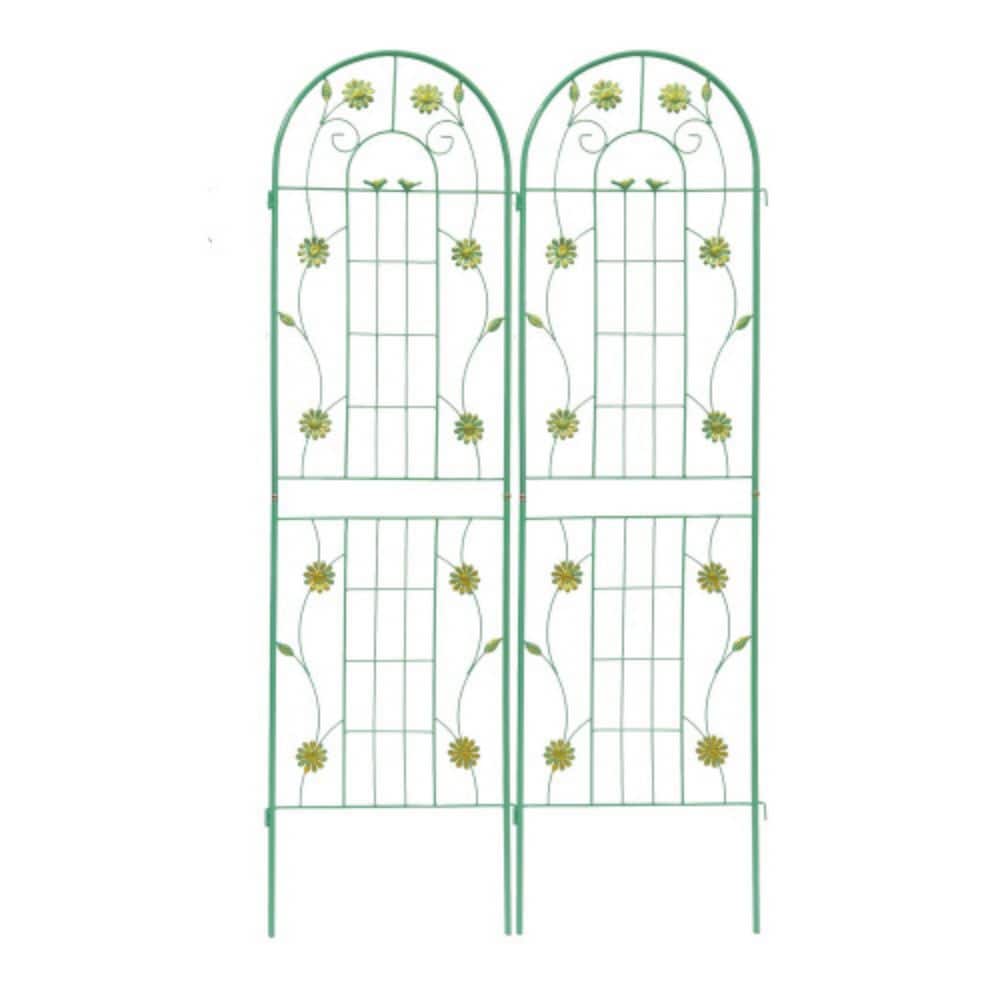 2-Pack Metal Garden Trellis 71 in. x 19.7 in. Rustproof Trellis for Climbing Plants Outdoor Flower Support Green price history on PriceWatchPro