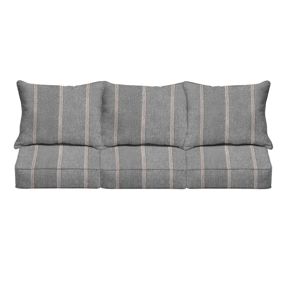 SORRA HOME 27 x 23 x 5 (6-Piece) Deep Seating Outdoor Couch Cushion in Sunbrella Lengthen Stone