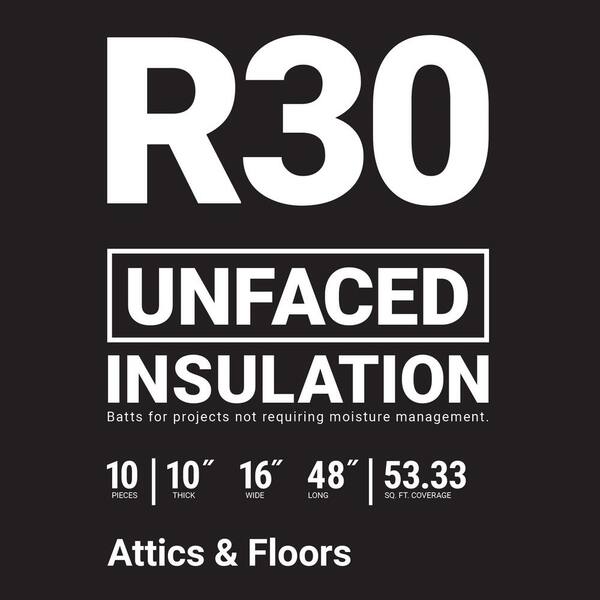 Owens Corning R 30 Unfaced Fiberglass Insulation Batt 16 In X 48 In 8 Bags C84a The Home Depot