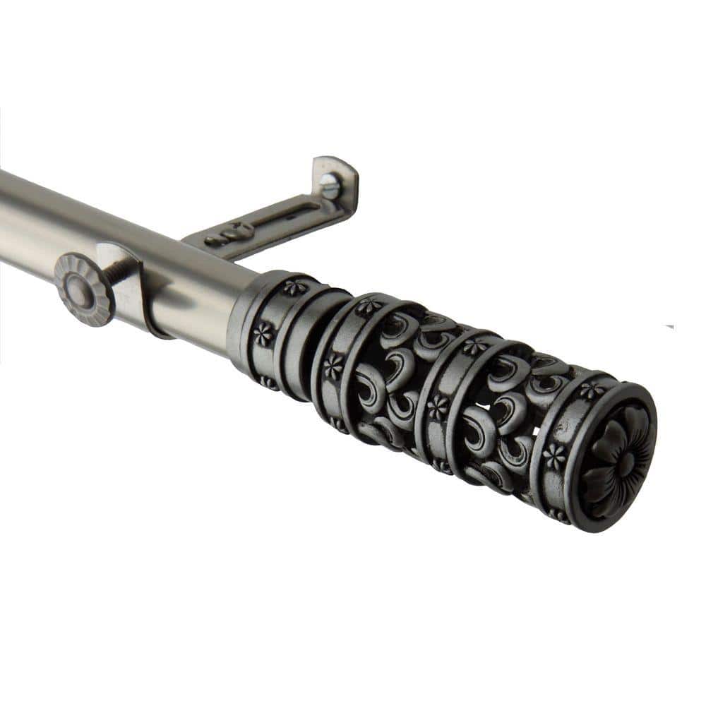 48 in. - 84 in. Telescoping Single Curtain Rod Kit in Satin Nickel with Whirl Finial price history on PriceWatchPro
