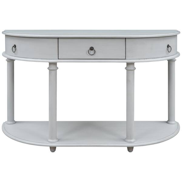 solid wood half moon console table